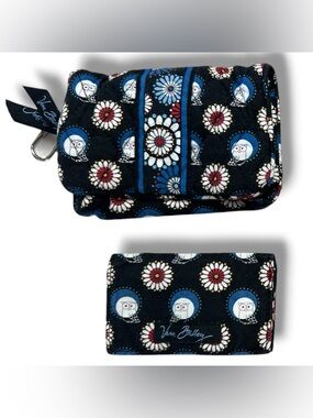 Bundle of 2 Vera Bradley Retired Night Owl Taxi Wallet / Credit Card Case